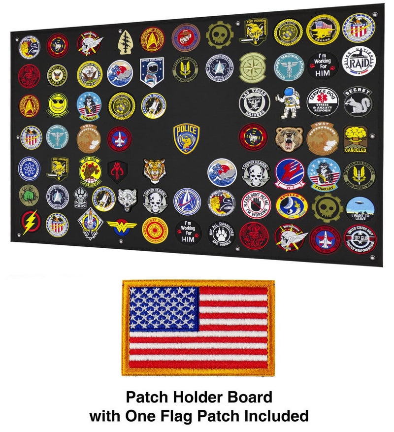 GOTAC Tactical Patch Display Holder Panel Board for Military Army Morale Hook and Loop Emblems, 43 Inches x 27.5 Inches, with 1 US Flag Patch Included - Image 3